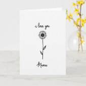 Liefste Mama met de Hand Getekende kaart (Gele Bloem)