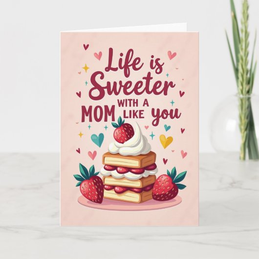 Liefste Moeder Aardbeienkaart Kaart (Voorkant)
