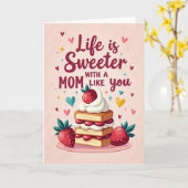 Liefste Moeder Aardbeienkaart Kaart (Gele Bloem)