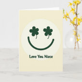 Liefste Neece Lachende Gezichtskaart Kaart (Gele Bloem)