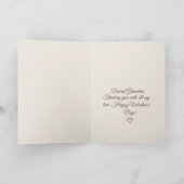 Liefste oma Roze Hartjes Eerste Valentijnsdag Vouw Kaart (Binnen)