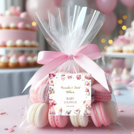 Liefste Roze Betoverende Baby shower Bloemen Vierkante Sticker
