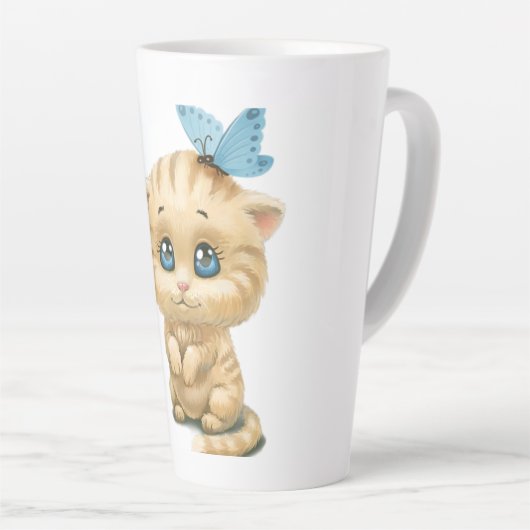 Liefste schattigste kat latte mok (Rechterhoek)