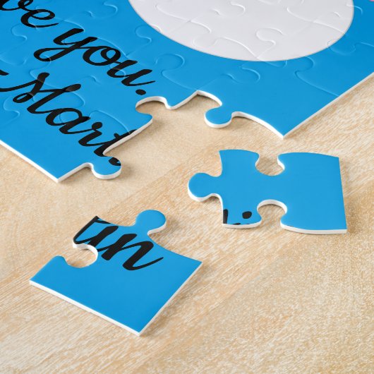 Liefste Sneeuwmensen in Liefde: Blauwgroene Kerstm Legpuzzel (Zijkant)