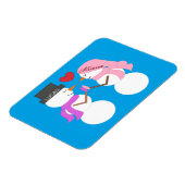 Liefste sneeuwmensen verliefd: blauw-groen magneet (Linkerzijde)