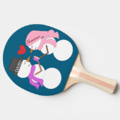 Liefste sneeuwmensen verliefd: Deep Zee Blue Tafeltennisbatje (Zijkant)