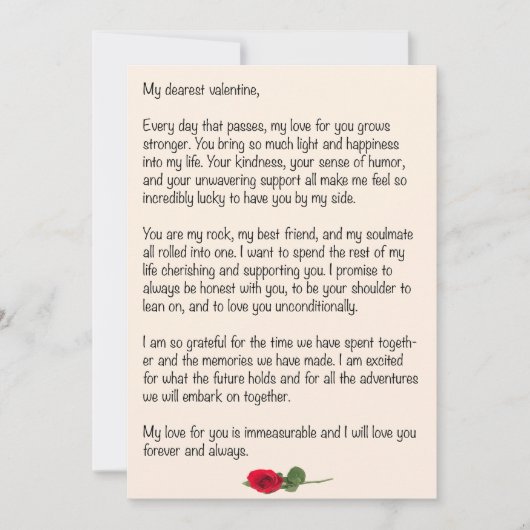 Liefste Valentijn Feestdagenkaart (Voorkant)