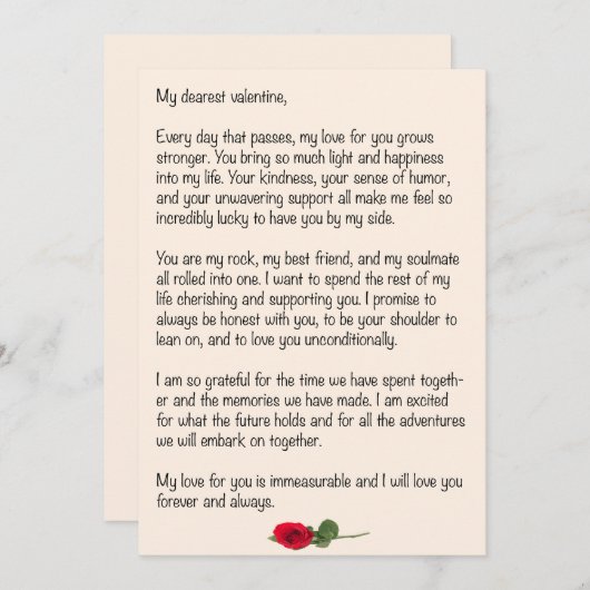 Liefste Valentijn Feestdagenkaart (Voorkant / Achterkant)