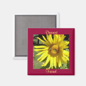 Liefste, Vriend-Zonnebloem w / Bijenmagneet Magneet (Voorkant / Achterkant)