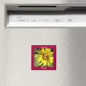 Liefste, Vriend-Zonnebloem w / Bijenmagneet Magneet (Insitu (Vaatwasser))