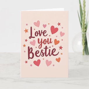 Liefste Vriendin Hartjes Sterren Kaart
