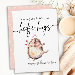 Liefste Waterverf Hedgehog Pun Valentijnsdag Feestdagenkaart