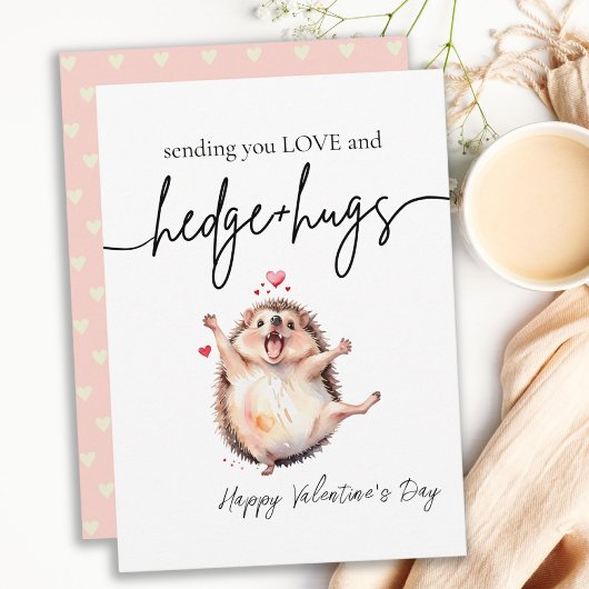 Liefste Waterverf Hedgehog Pun Valentijnsdag Feestdagenkaart