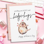 Liefste Waterverf Hedgehog Pun Valentijnsdag Feestdagenkaart