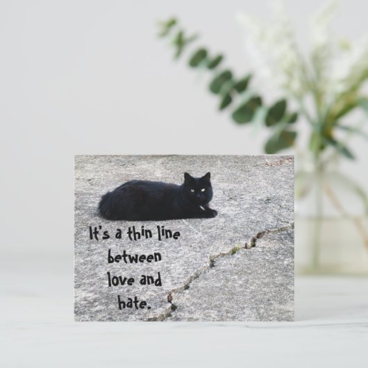 LIEFT EN HAAT, THIN LINE briefkaart (Staand voorkant)