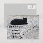 LIEFT EN HAAT, THIN LINE briefkaart (Voorkant / Achterkant)