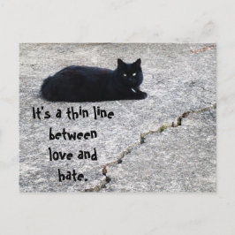 LIEFT EN HAAT, THIN LINE briefkaart