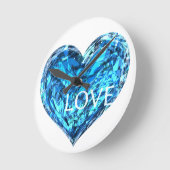 LIEFT HEART lichtblauw Ronde Klok (Hoek)