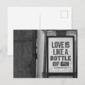 LIEFT IS ALS EEN FLES VAN GIN BRIEFKAART (Voorkant / Achterkant)