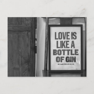 LIEFT IS ALS EEN FLES VAN GIN BRIEFKAART