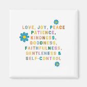 LIEFT, JOY, PEACE - blauwe bloem - illustratie Magneet (Voorkant)