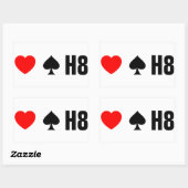 LIEFT OP TRUMPS HATE - <3 < H8 RECHTHOEKIGE STICKER (Vel)