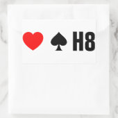 LIEFT OP TRUMPS HATE - <3 < H8 RECHTHOEKIGE STICKER (Tas)