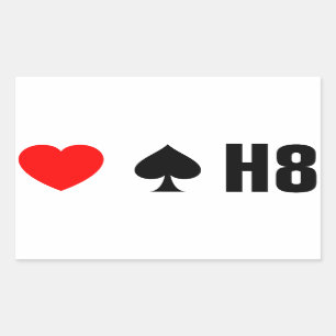 LIEFT OP TRUMPS HATE - <3 < H8 RECHTHOEKIGE STICKER