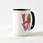 LIEFT VAN 2 Sleuven Roze harten Rozen Valentijnsda Mok (Voorkant rechts)