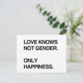 LIEFT WEET NIET GENDER. ALLEEN HAPPINESS BRIEFKAART (Staand voorkant)