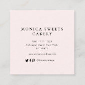 lieftallige florale glitter op maat vierkante visitekaartje (Achterkant)