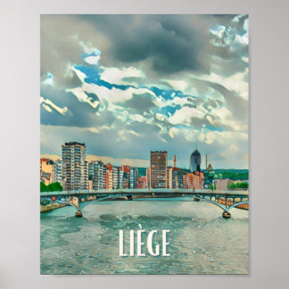 Liège België Foto van Vintage Poster
