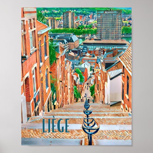 Liège België Foto van Vintage Poster (Voorkant)
