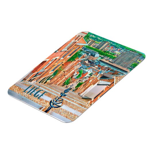 Liège Belgique Photo Vintage Magneet (Linkerzijde)