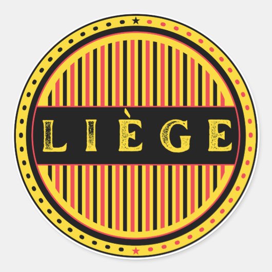 Liège City Pride Emblem – Belgian Identity Ronde Sticker (Voorkant)