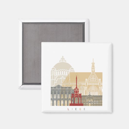 Liege skyline poster magneet (Voorkant / Achterkant)