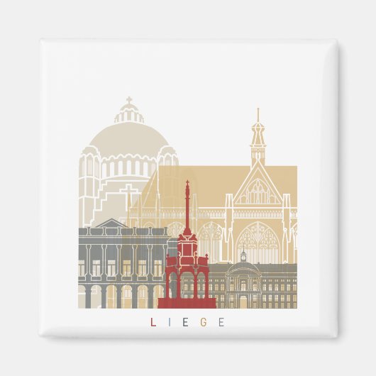 Liege skyline poster magneet (Voorkant)