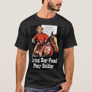 Liegende hond-gezicht Pony soldaat T-shirt