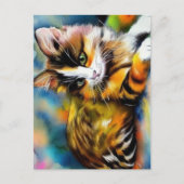 Liegende Katze, Aquarell - Briefkaart (Voorkant)