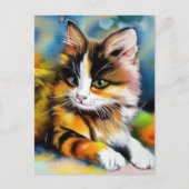 Liegende Katze, Aquarell -  Briefkaart (Voorkant)