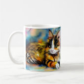 Liegende Katze, Aquarell -  Koffiemok (Links)