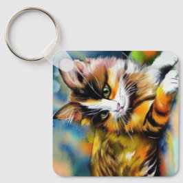 Liegende Katze, Aquarell -  Sleutelhanger