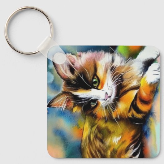 Liegende Katze, Aquarell -  Sleutelhanger (Voorkant)