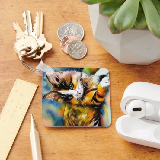 Liegende Katze, Aquarell -  Sleutelhanger (Bureau)