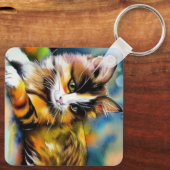 Liegende Katze, Aquarell -  Sleutelhanger (Achterkant)