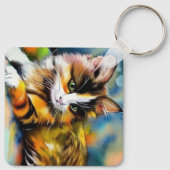 Liegende Katze, Aquarell -  Sleutelhanger (Achterkant)