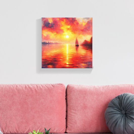 Lienzo Atardecer Canvas Afdruk (Insitu (Woonkamer))