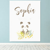 Lienzo Baby Shower Panda Canvas Afdruk (Insitu (Houten vloer))