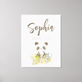 Lienzo Baby Shower Panda Canvas Afdruk