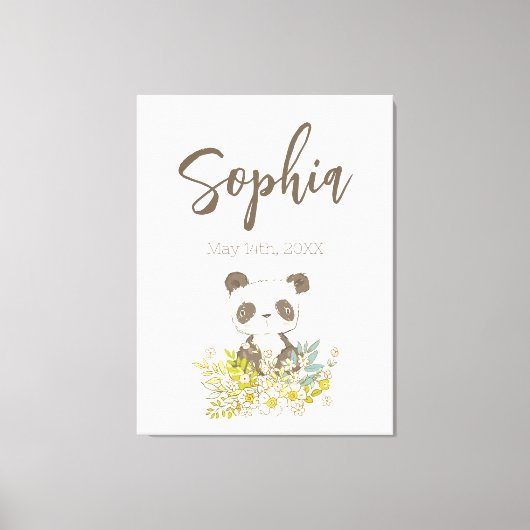 Lienzo Baby Shower Panda Canvas Afdruk (Voorkant)